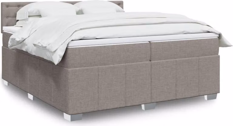 Maison Exclusive - Letto boxspring con materasso Taupe 200x200 cm Tessuto