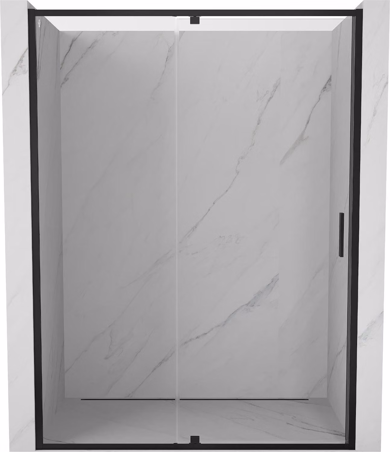 Mexen Exo porta doccia a battente 130 cm, trasparente, nero - 819-130-000-70-00