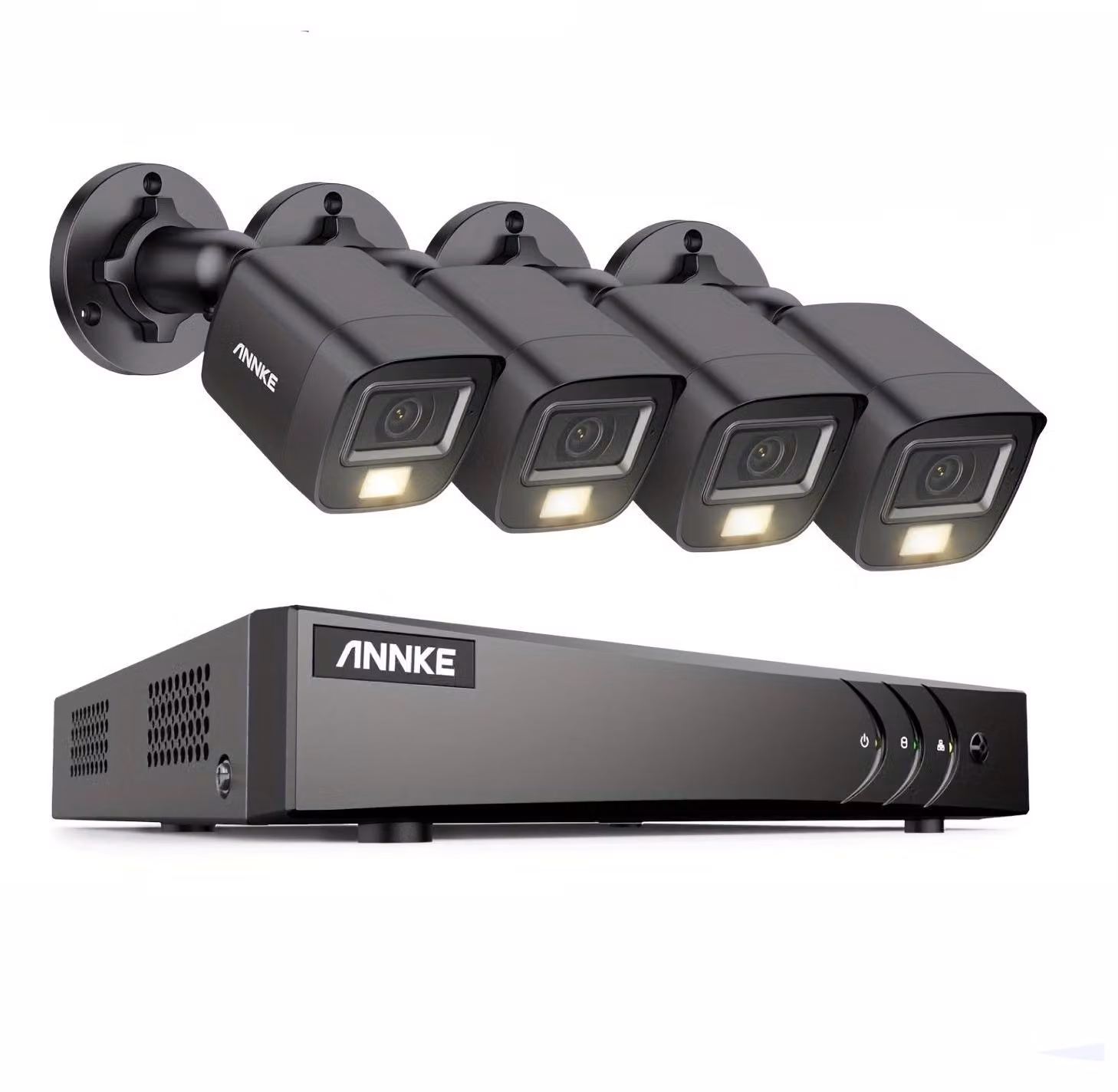 Kit di telecamere di sicurezza – 4 telecamere da 3K, 5MP – Rilevamento di persone e veicoli – Visione notturna con doppia illuminazione