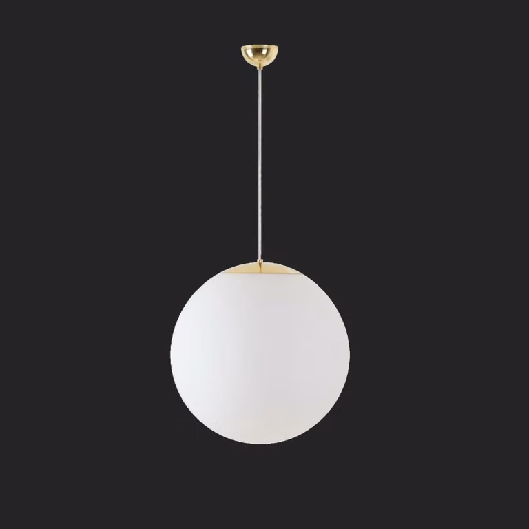 OSMONT ADR60359 ADRIA S4 apparecchio a sospensione in vetro ottone lucido / bianco IP40 3000 K 41W LED combinazione di emergenza 3 h
