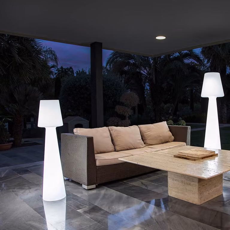 Lampada da tavolo Lola 110, attacco E27, 15 W, bianca, diametro 25 cm, altezza 110 cm