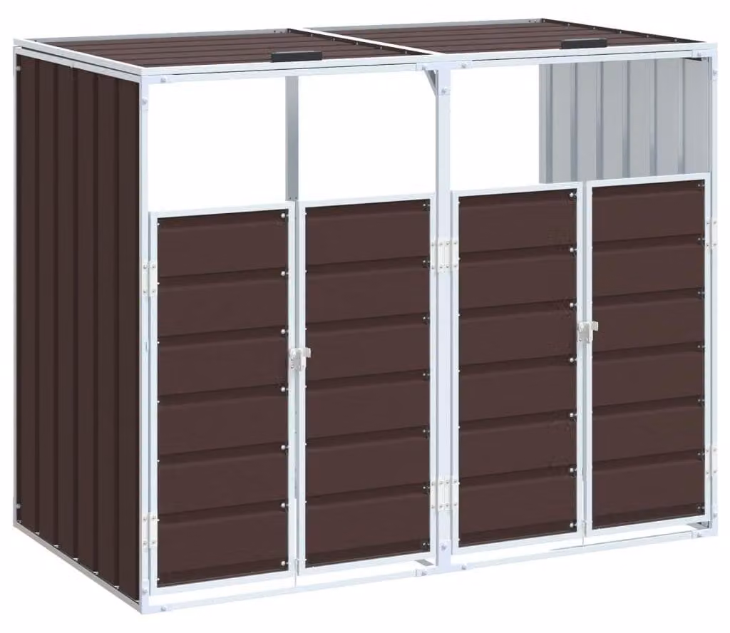 Rivestimento per container in acciaio, adatto a 2 container, colore marrone