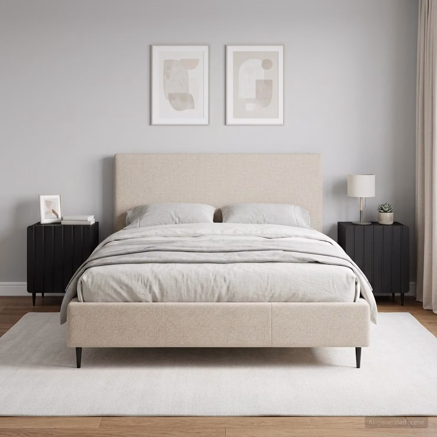 Set di 2 Armadi da Notte vidaXL Moderni in Nero Opaco L/P/H: 43 x 34,5 x 52 cm