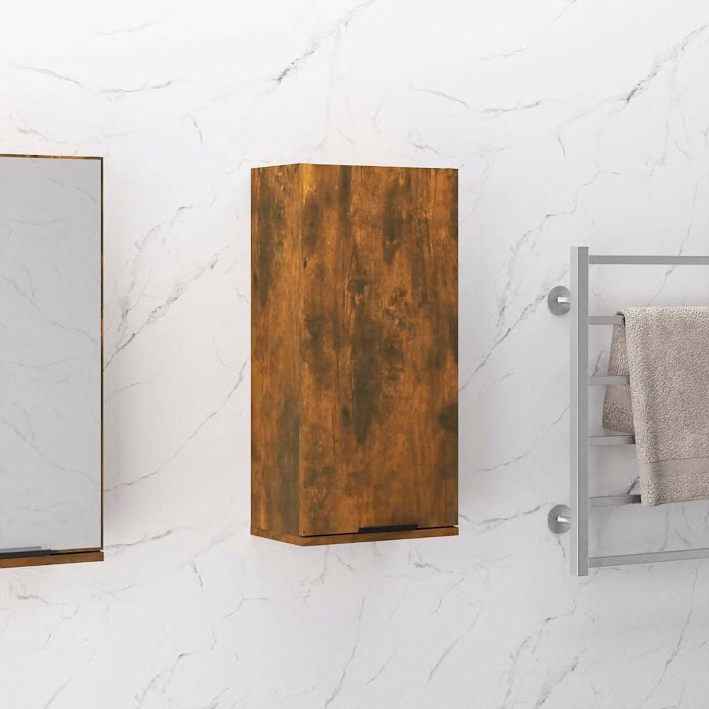 Mobile da bagno a parete vidaXL in rovere fumo moderno L/P/H: 32 x 20 x 67 cm