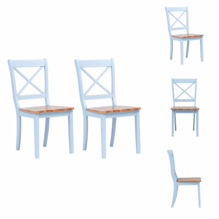 vidaXL Sedie da pranzo 2 pezzi Grigio Legno chiaro Legno massiccio Albero di gomma - Sedie da pranzo