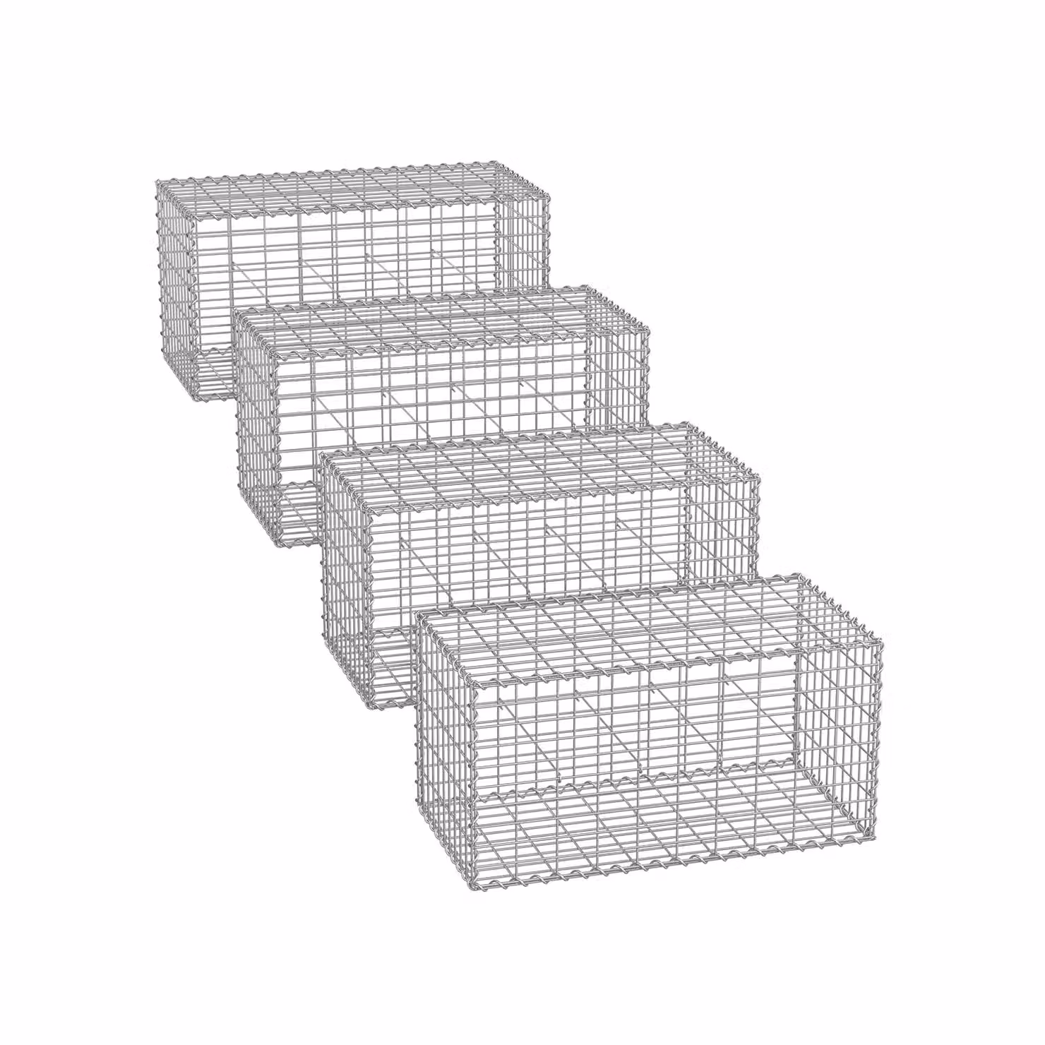 Gabbioni in Metallo Zincato per Decorazioni da Giardino, 4