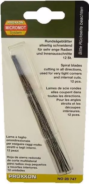 Proxxon Rundsägeblatt, 130 mm, Mit flachen Enden (ohne Querstift), 12 Stück