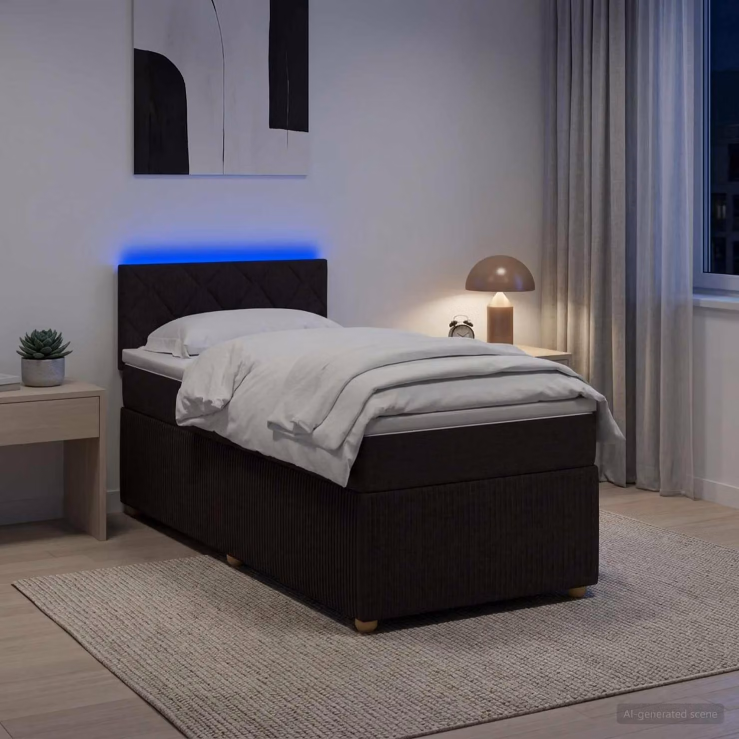 Maison Exclusive - Letto boxspring con materasso marrone scuro 90 x 200 cm Tessuto
