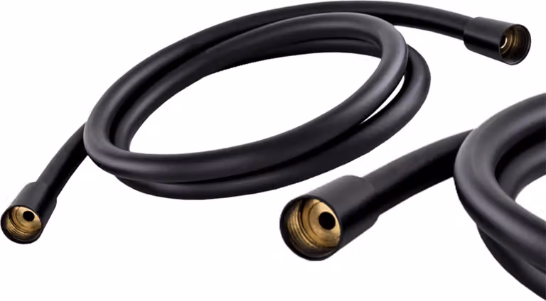 Granitan - Tubo flessibile per doccia - 150 cm - Nero opaco - Accessori per il bagno