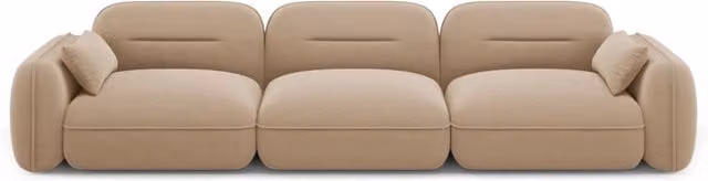 Divano modulare Sydney Cosmopolitan Design a 4 posti in velluto colore sabbia