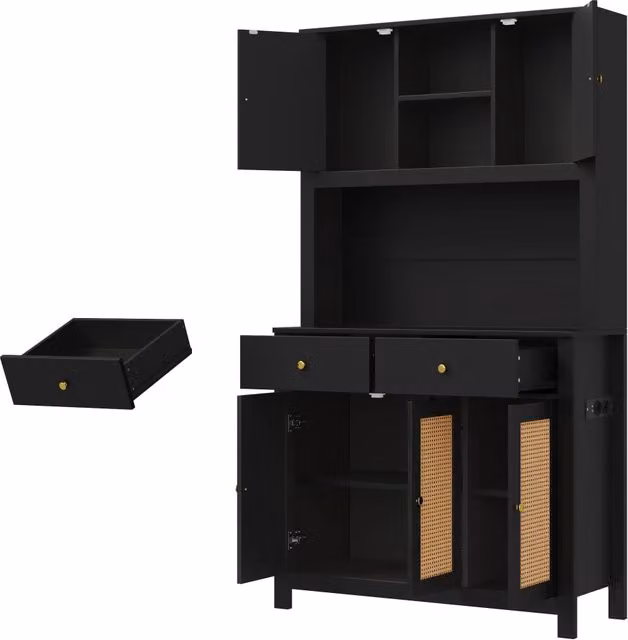 Mobile per Soggiorno e Sala da Pranzo ¨C Minimal ¨C Effetto Rattan 2 Cassetti 100x40x180cm