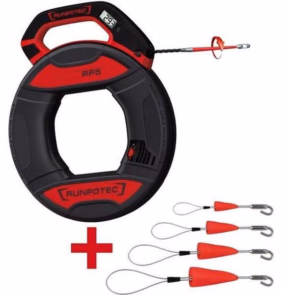 Runpotec 30M, kit per posa cavi con gancio (RP5, contatore di metri)