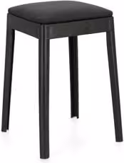 Sgabello Scooby Yes Everyday in legno e tessuto nero stile moderno