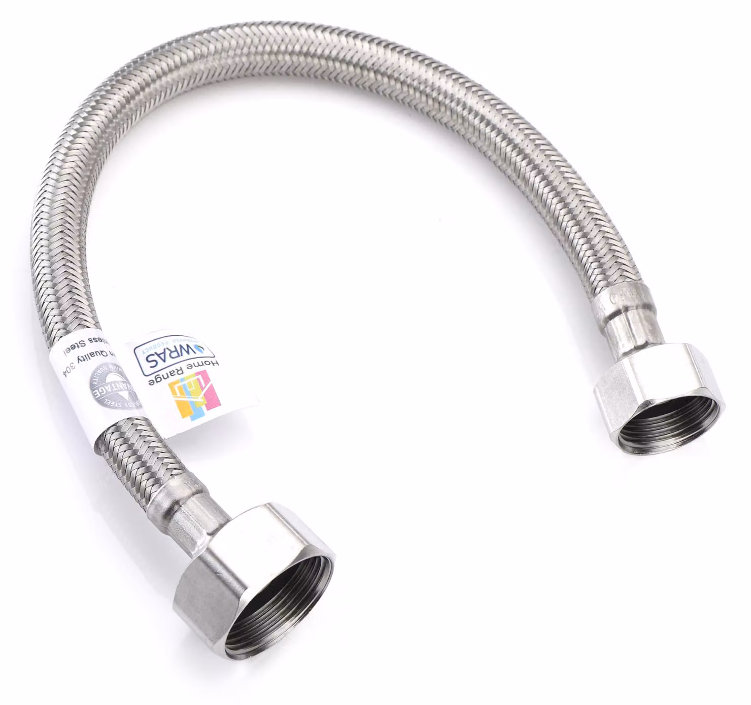 Tubo flessibile in acciaio inossidabile, lunghezza 300 mm, attacchi 3/4" x 1/2" BSP, pressione massima 10 bar