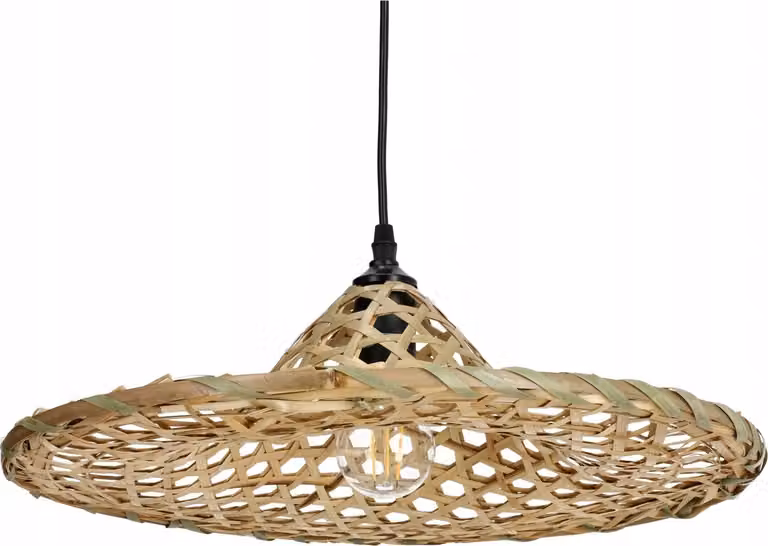 Lampada a sospensione BOHO in bambù, naturale, grande, 40 cm, E27