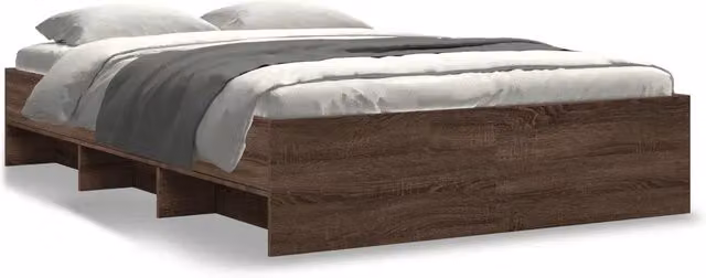 Letto matrimoniale | Letto per adulti | Giroletto senza Materasso Rovere Marrone 140x200 cm Truciolato