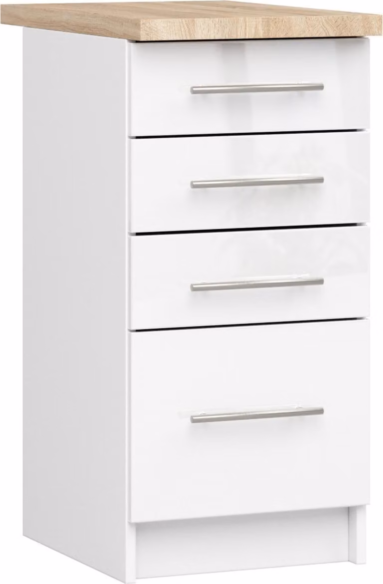 Akord Mobile Da Cucina Oliwia Con Piano Bianco Lucido 40X46X85 Cm