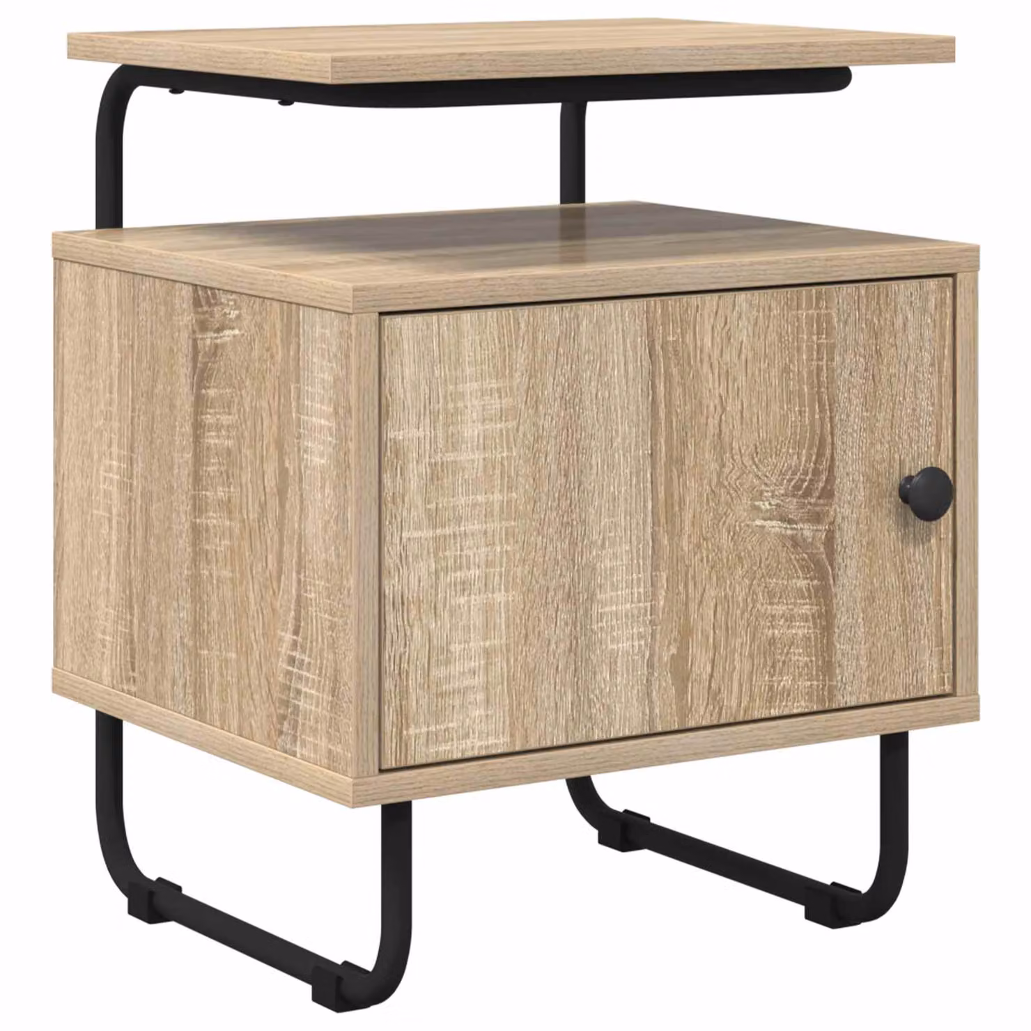Armadio da notte vidaXL in legno ingegnerizzato e metallo, colore rovere sonoma beige e marrone