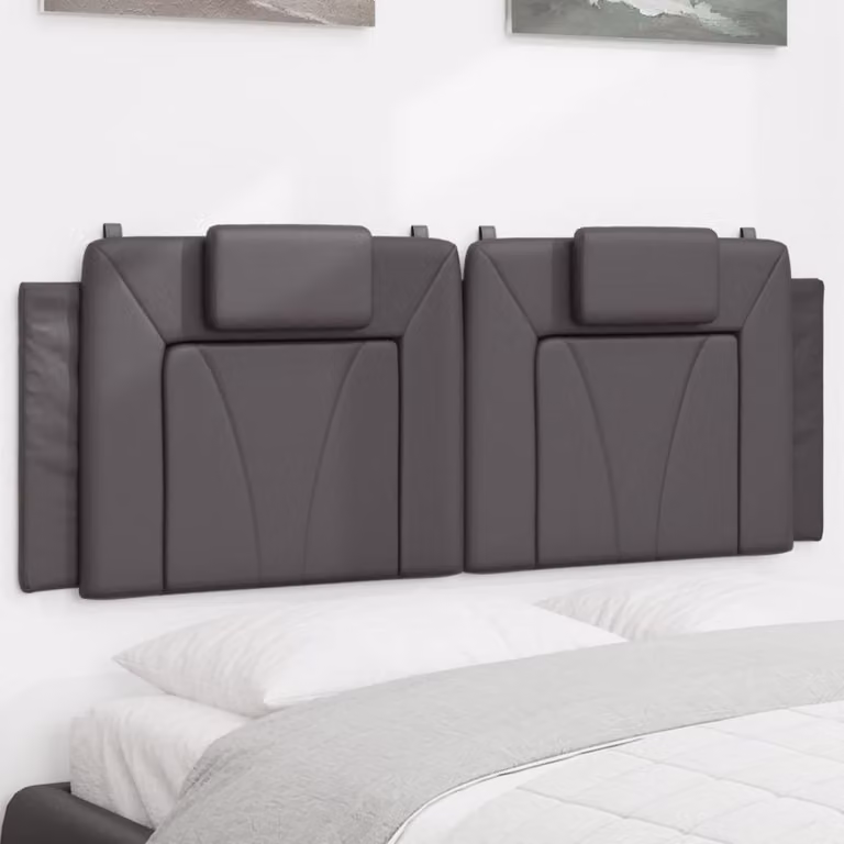 Cuscino Testiera Viana vidaXL in Similpelle Grigio, Larghezza: 140 cm