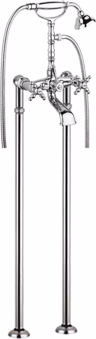 Casa Padrino rubinetto per vasca liberty oro H. 105,5 cm - Rubinetto nostalgico per vasca da bagno con doccia e piedini