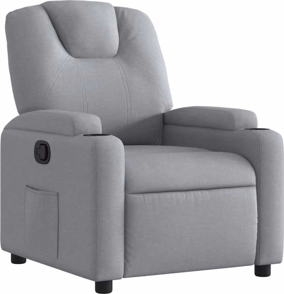 Poltrona reclinabile in tessuto grigio chiaro