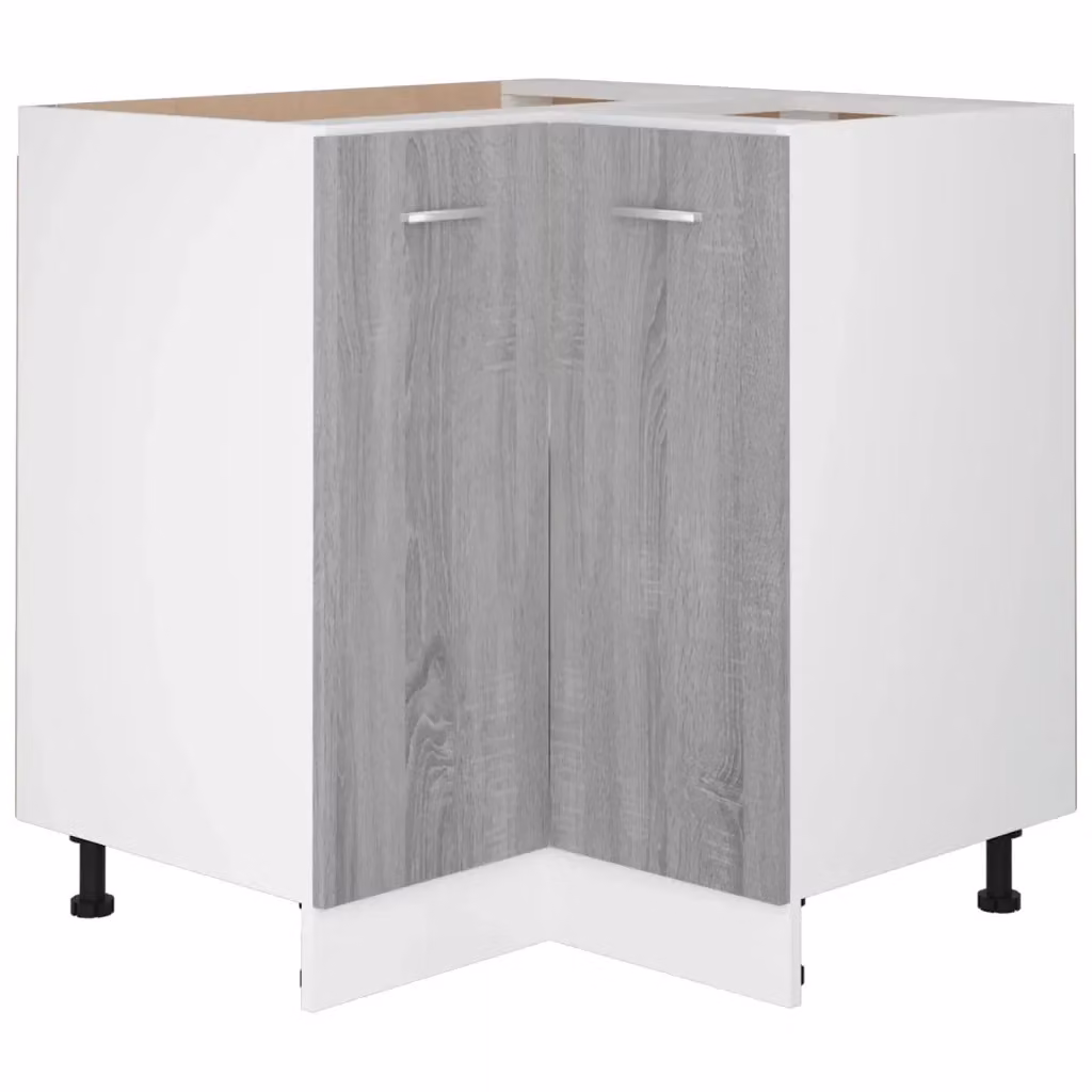 Armadietto base da cucina moderno vidaXL in legno MDF grigio con ante a battente L/P/H: 75,5 x 75,5 x 81,5 cm – 2