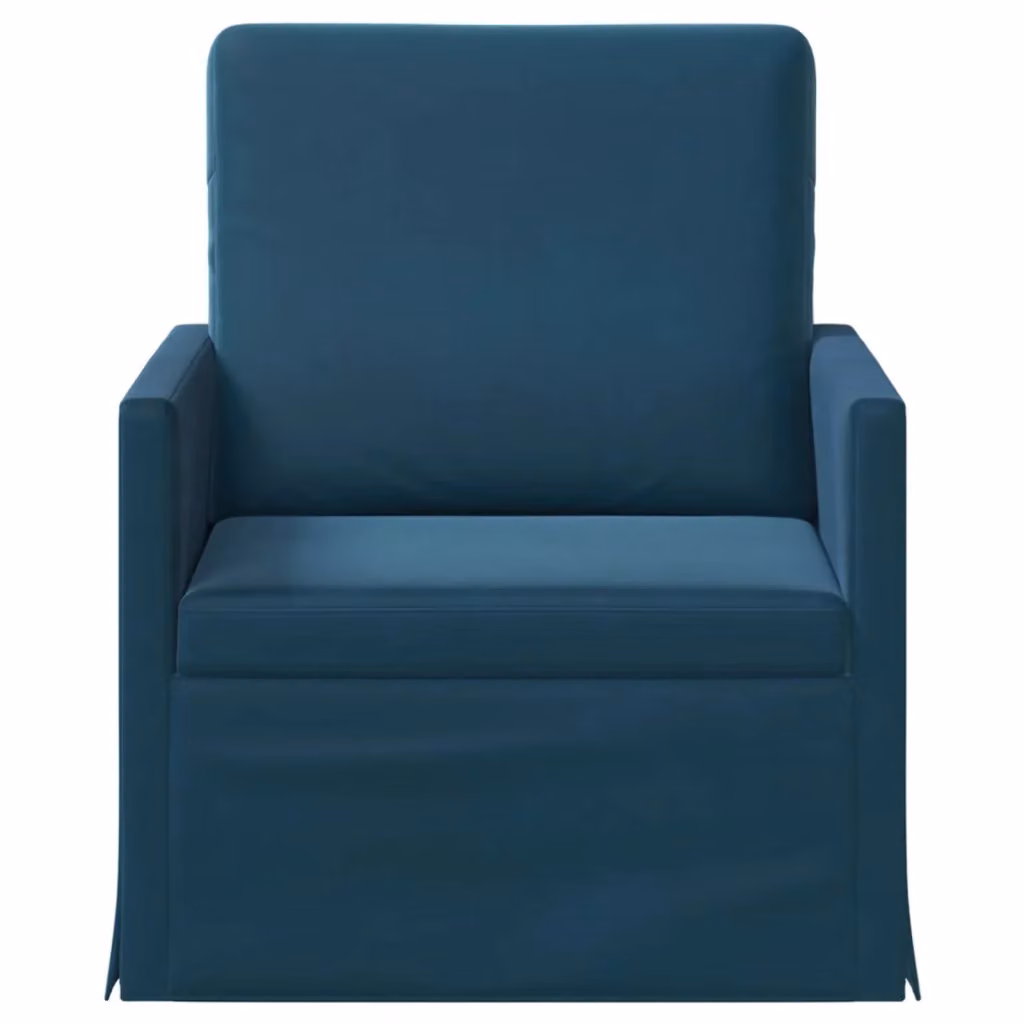 Divano Singolo Moderno vidaXL Blu con Struttura Imbottita e Metallo L: 70 cm, P: 81 cm, H: 82 cm – 2