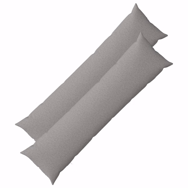Set di 2 federe vidaXL HEERLEN in tessuto grigio, L 145 cm x L 40 cm