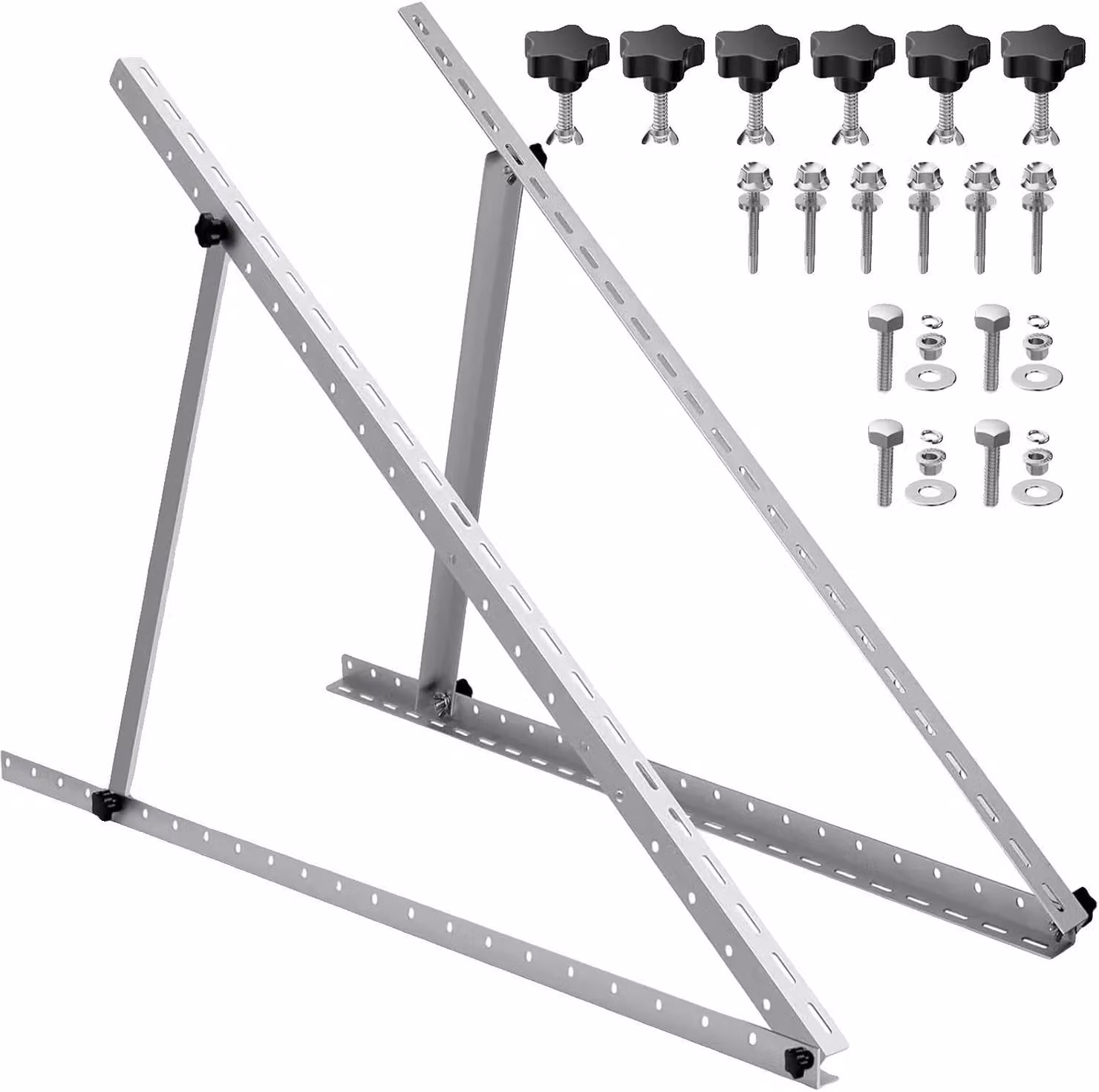 Supporto per pannelli solari, inclinazione regolabile, installazione semplice, set "47 in 1"