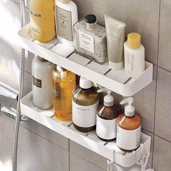 Organizer per cabina doccia - 2 pezzi - bianco - 30 cm