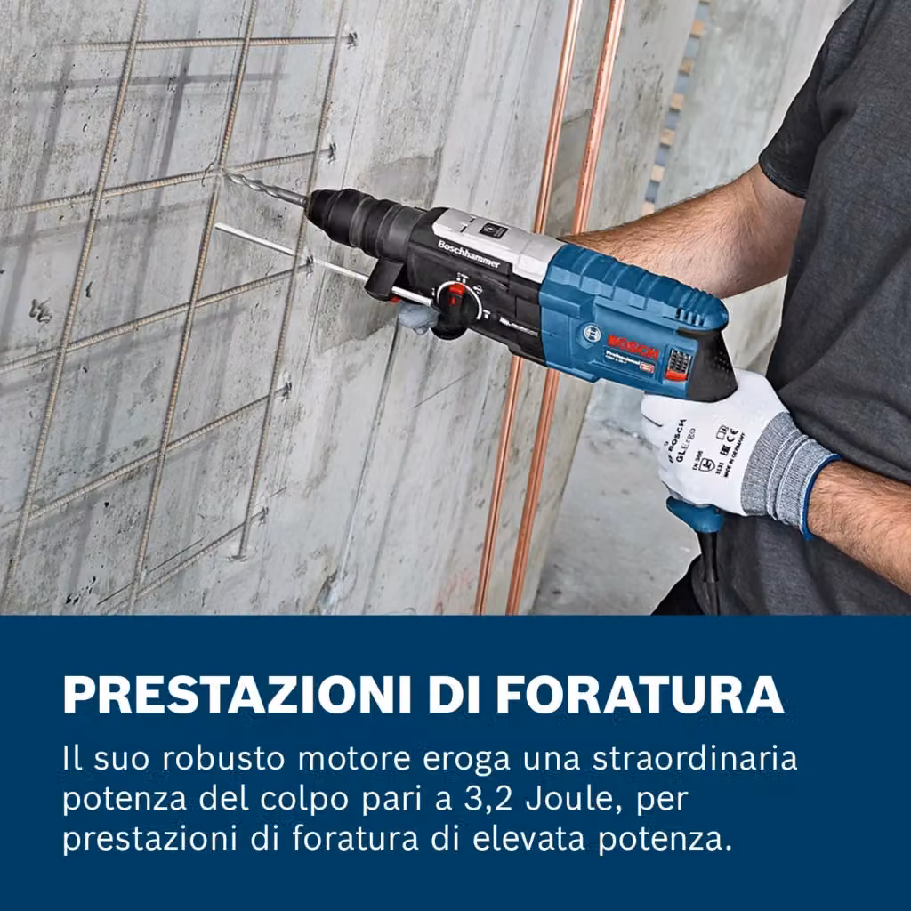 Martello Perforatore Bosch GBH 2-28 F da 880 W Blu – 2