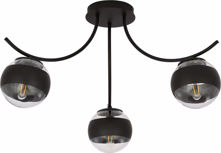 Lampada da soffitto Emibig 3xE14 40W BOSTON 3 NERO/RIGHE 1111/3