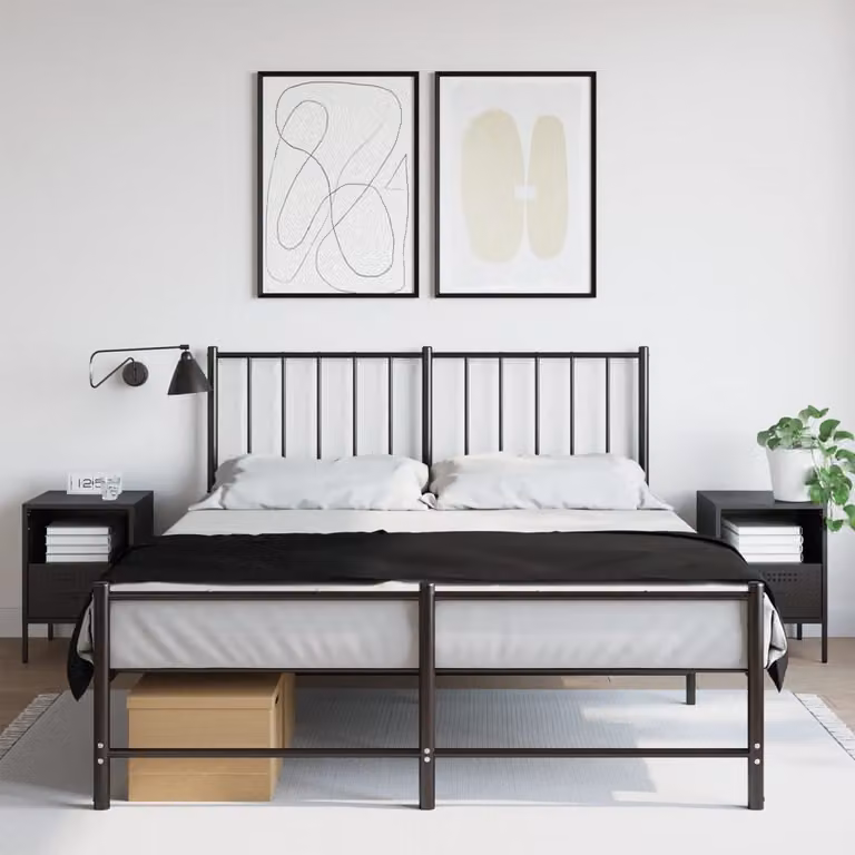 Set di 2 comodini vidaXL in metallo nero stile industriale con cassetti L/P/H: 36 x 39 x 50,5 cm