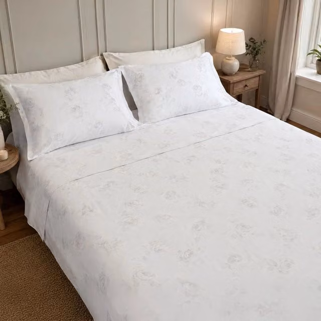 Set Completo Letto Matrimoniale Samesoda in Cotone Grigio, L/P/H: 180 x 200 x 30 cm