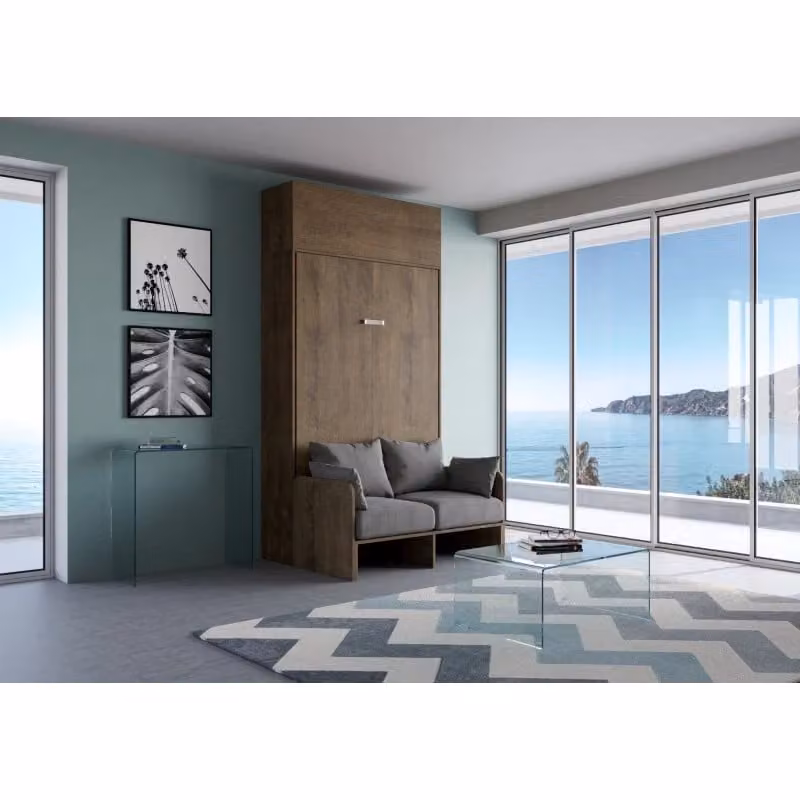 Letto a scomparsa verticale Kentaro con sofà e pensile vasistas Itamoby colore noce – 2