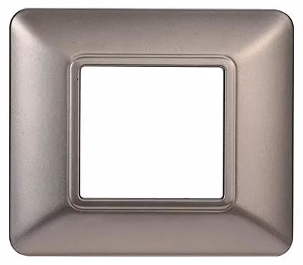 Placca compatibile Bticino Matix 2 moduli plastica colore titanio