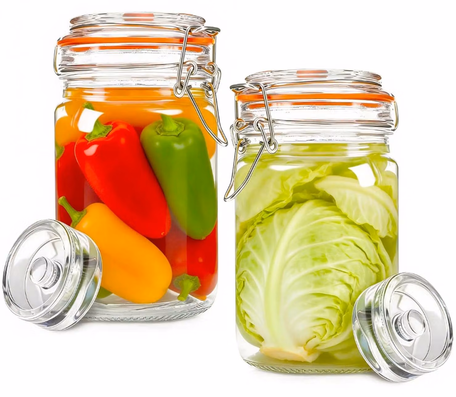 Set per fermentazione: 2 contenitori in vetro da 1,5 litri con coperchio e peso