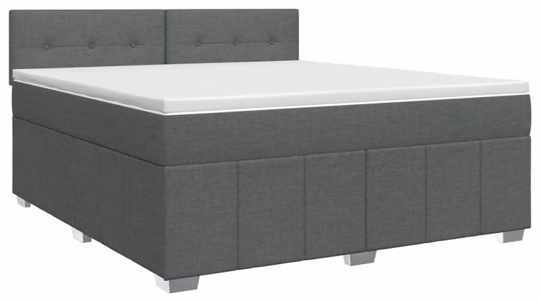 Letto a molle con materasso grigio scuro 140 x 190 cm in tessuto