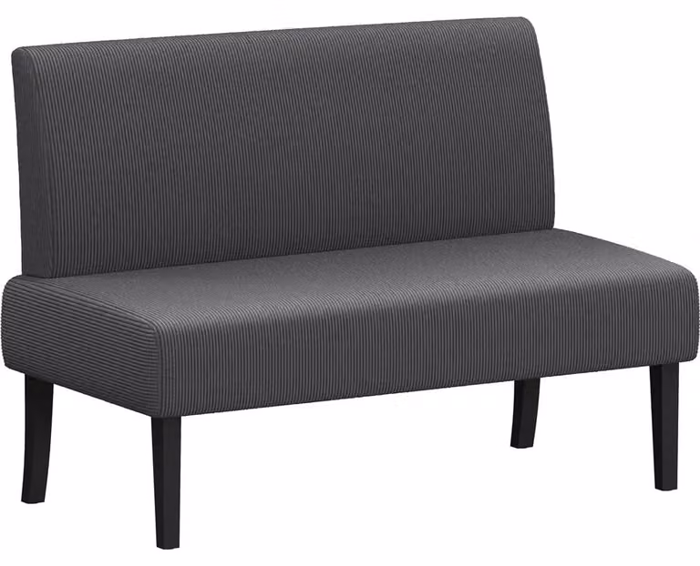 Divano letto lounge - 2 posti - Velluto a coste - Grigio - 109,5 x 48,5 cm - Per soggiorno e ufficio
