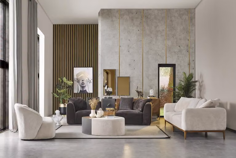 Sofagarnitur Sofa Stoff Sofas Modern Wohnzimmer Weiß 3tlg Polyester