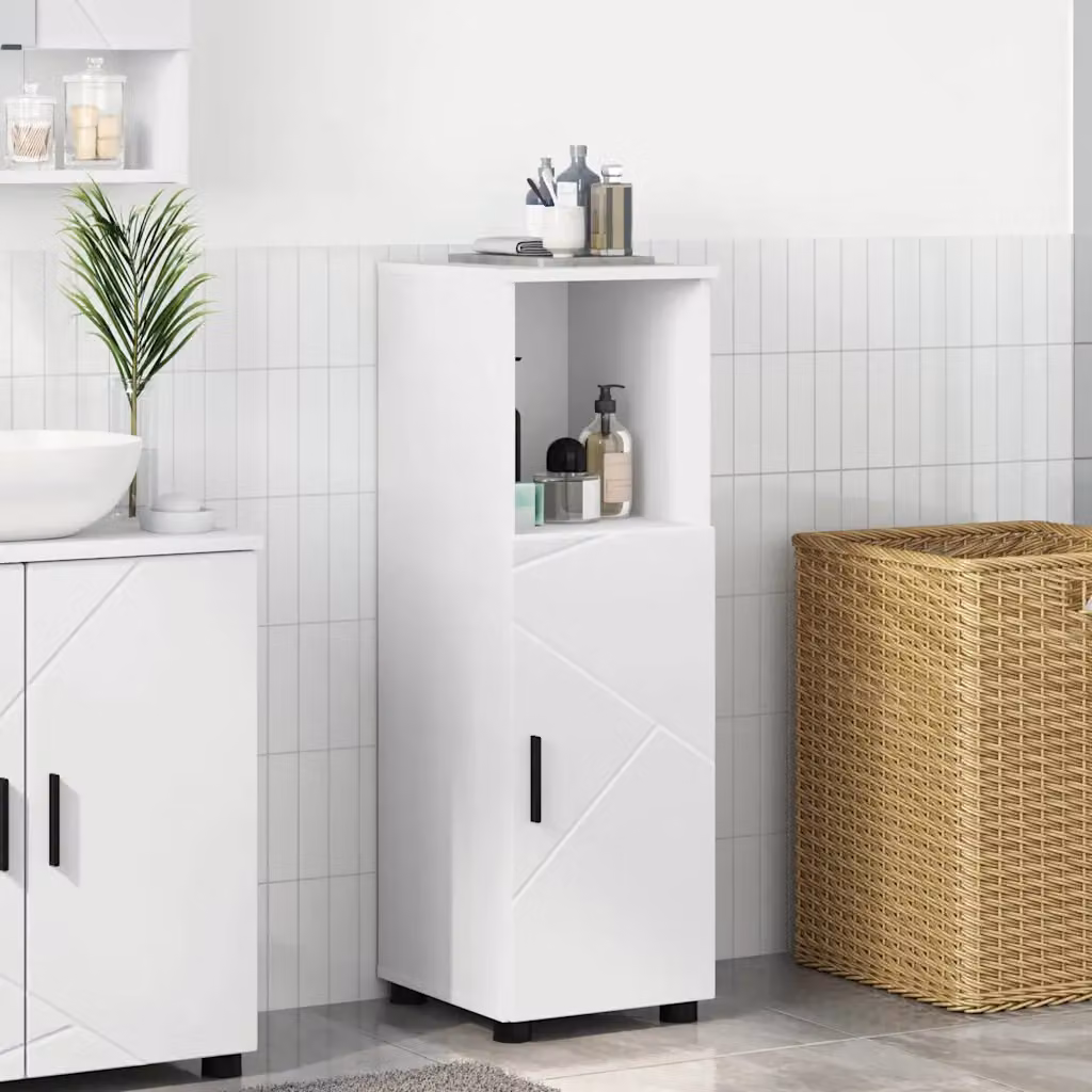 Mobile da bagno vidaXL bianco con ante a battente e ripiani interni L/P/H: 30 x 35 x 95 cm