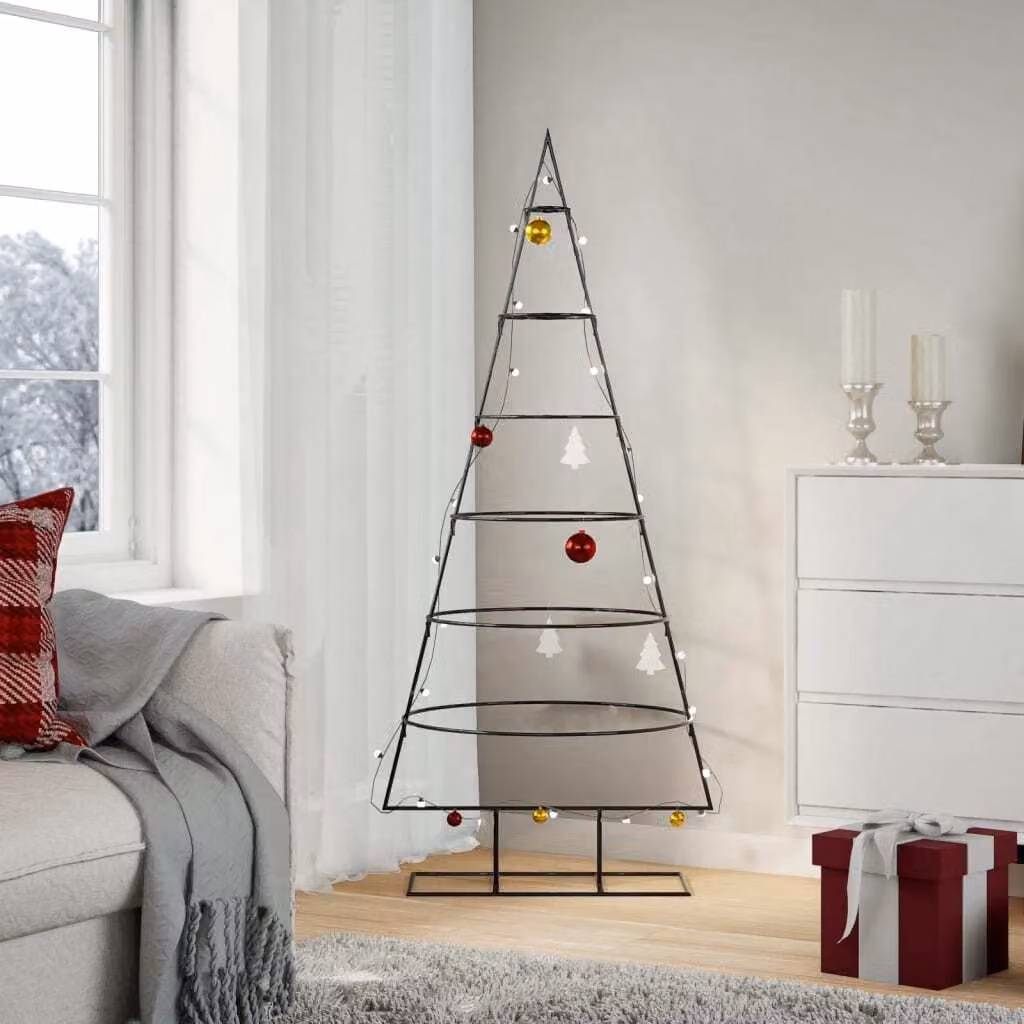 Maison Exclusive - Albero di Natale in metallo per decorazioni Nero 150 cm