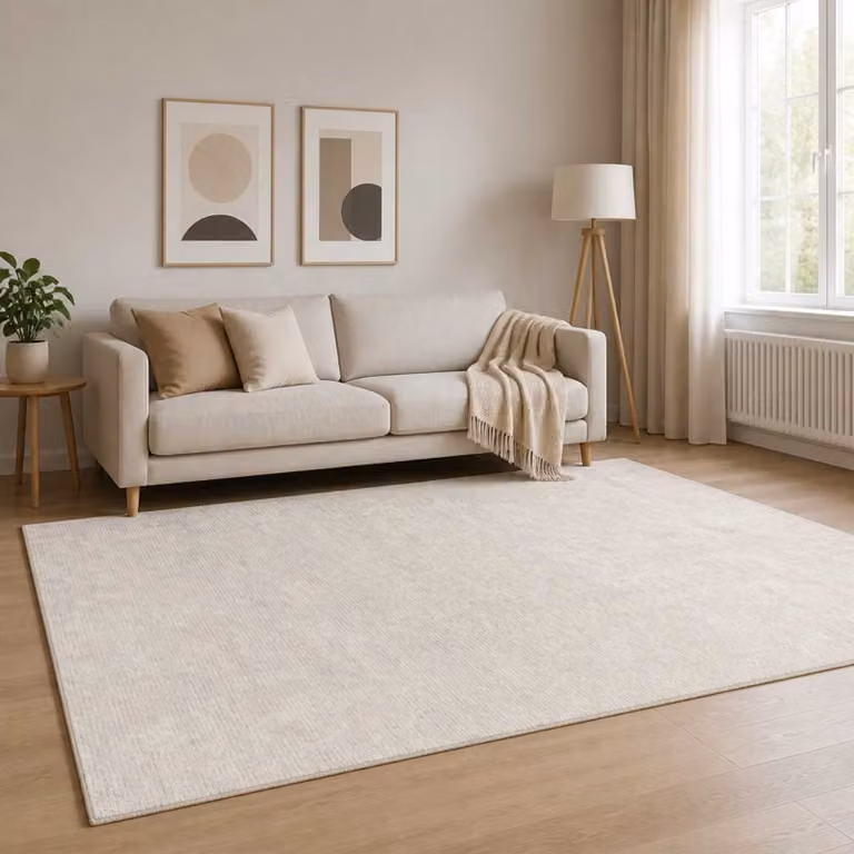 vidaXL Tappeto Crema 120 x 180 cm 100% Poliestere 3 mm Lavabile