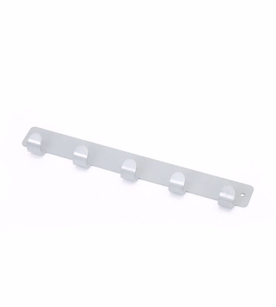 Appenditutto liscio 5 posti in metallo grigio