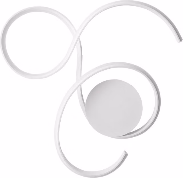 Plafoniera e applique LED Ondaluce Twist, dimmabile, bianco e argento