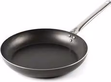 Padella antiaderente in alluminio Chef Line Domo con manico lungo in acciaio, Grigio scuro, Diametro: 34 cm