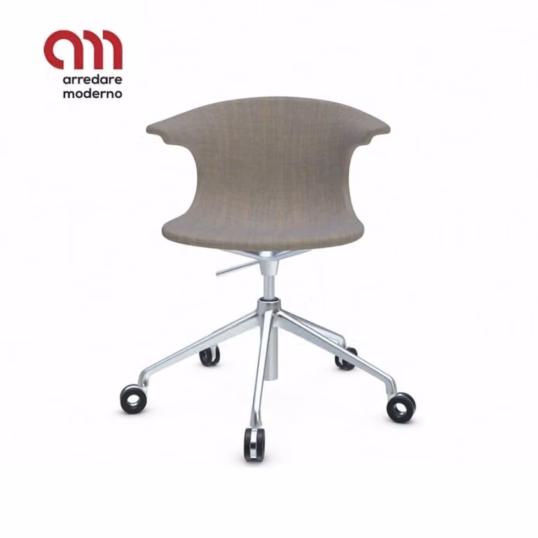 Sedia Loop Mono Infiniti Design 4 ruote tappezzata