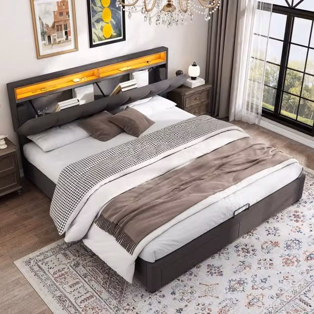 letto imbottito acciaio grigio scuro 160 x 200 cm