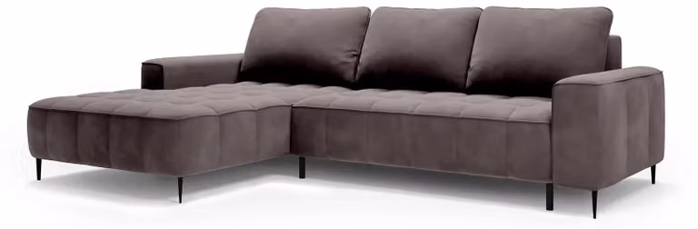 Divano angolare modello Francesco, colore grigio pietra pomice