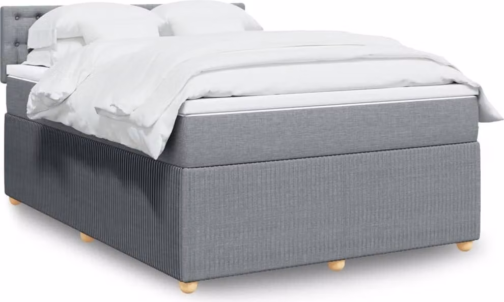 Maison Exclusive - Giroletto a Molle con Materasso Grigio Chiaro 160x200cm Tessuto